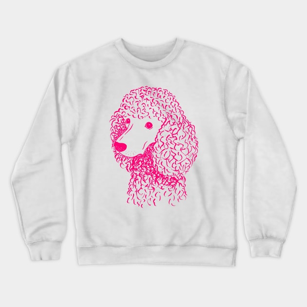 Poodle (Light Blue and Hot Pink) Crewneck Sweatshirt by illucalliart